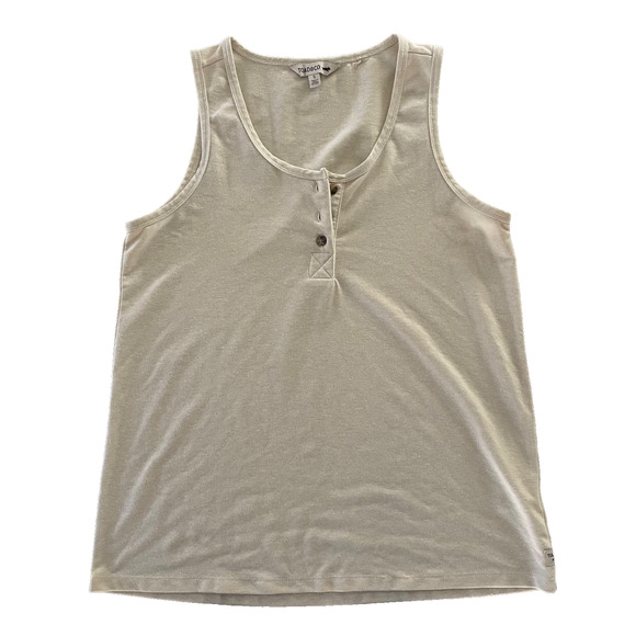 Toad&Co Piru Henley Tank Top in a light oat or salt color Women's Size Small - Picture 1 of 5